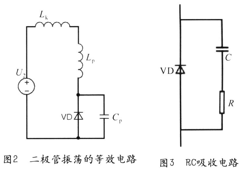 二極管振蕩的等效電路如圖2